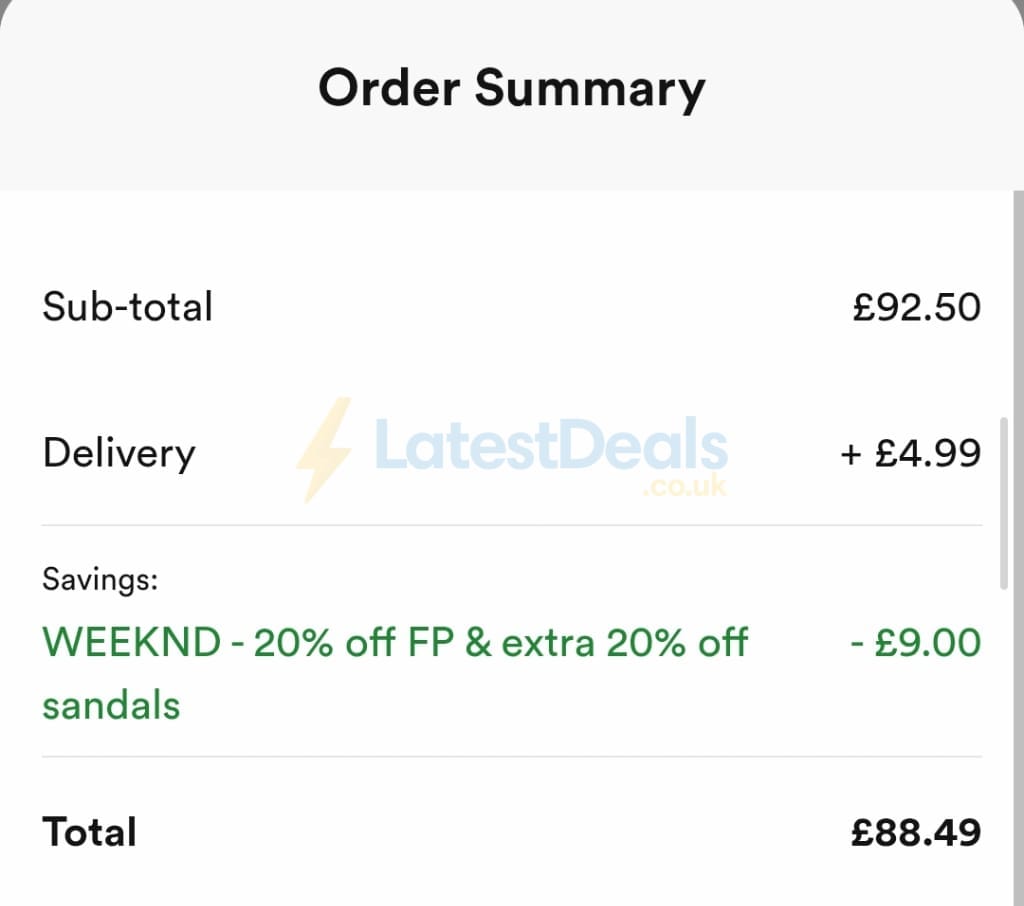 Screenshot of the Simply Be discount code working