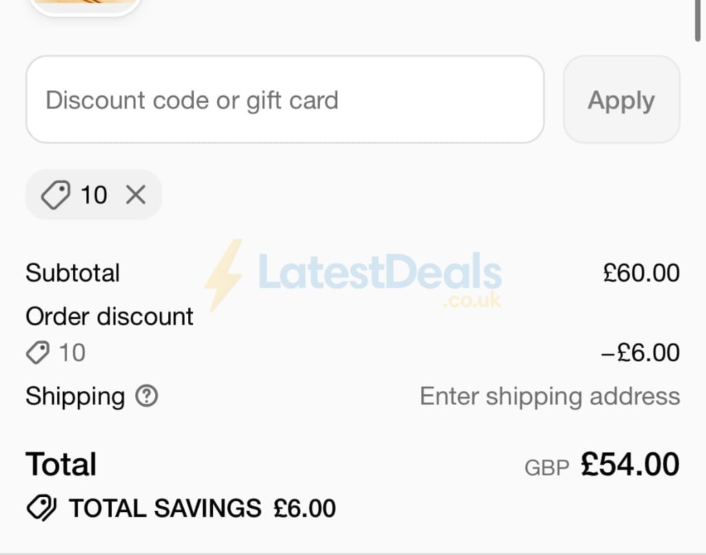 Screenshot of the Zing Organics discount code working