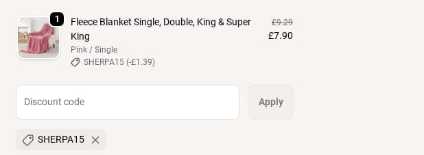 Screenshot of the Imperial Rooms discount code working