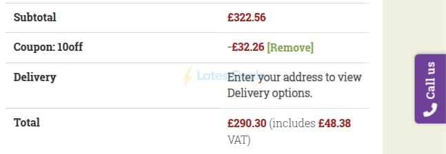 Screenshot of the Hopes Grove Nurseries discount code working
