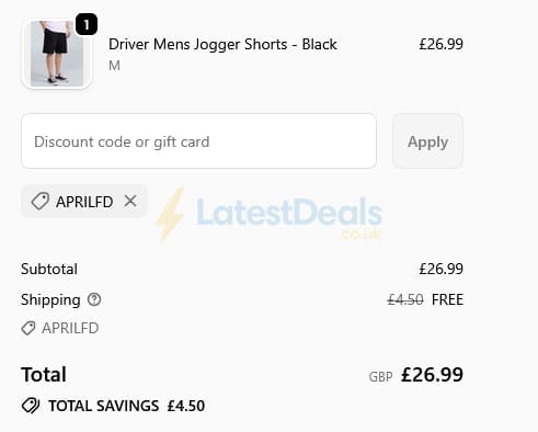 Screenshot of the Animal discount code working