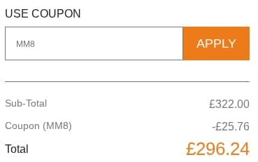 Screenshot of the Maxpeedingrods discount code working