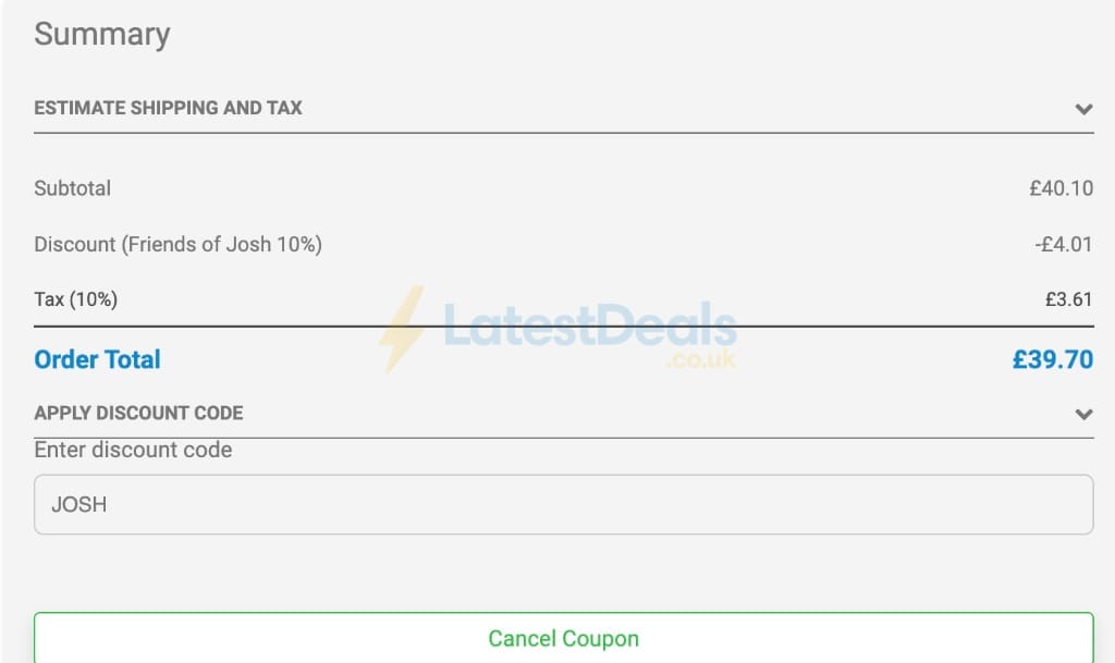 Screenshot of the lens.me discount code working