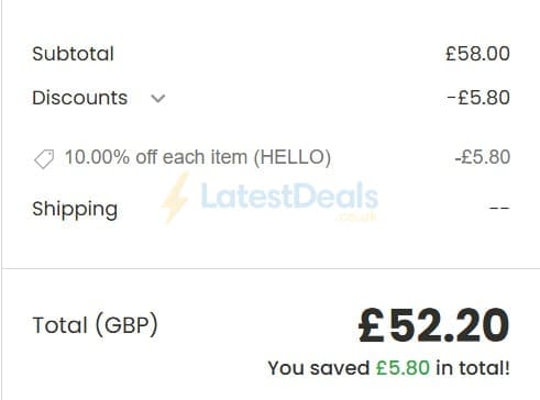 Screenshot of the Odylique discount code working