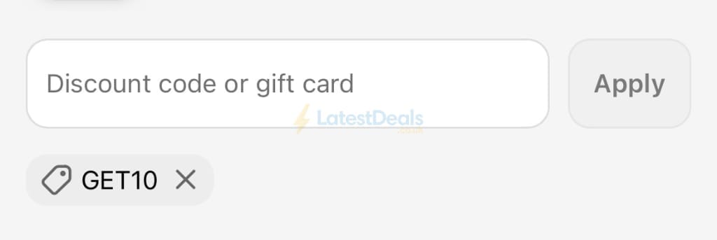 Screenshot of the RDX discount code working