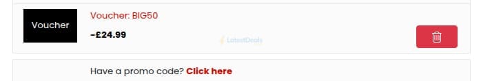 Screenshot of the Bondara discount code working
