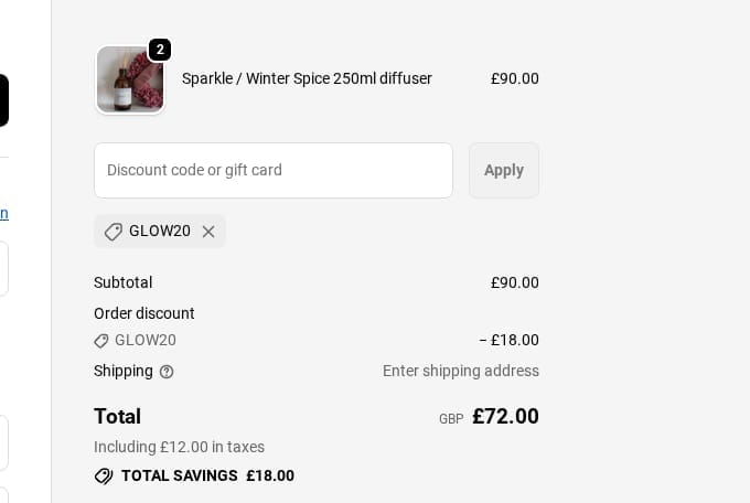 Screenshot of the Seven Seventeen discount code working