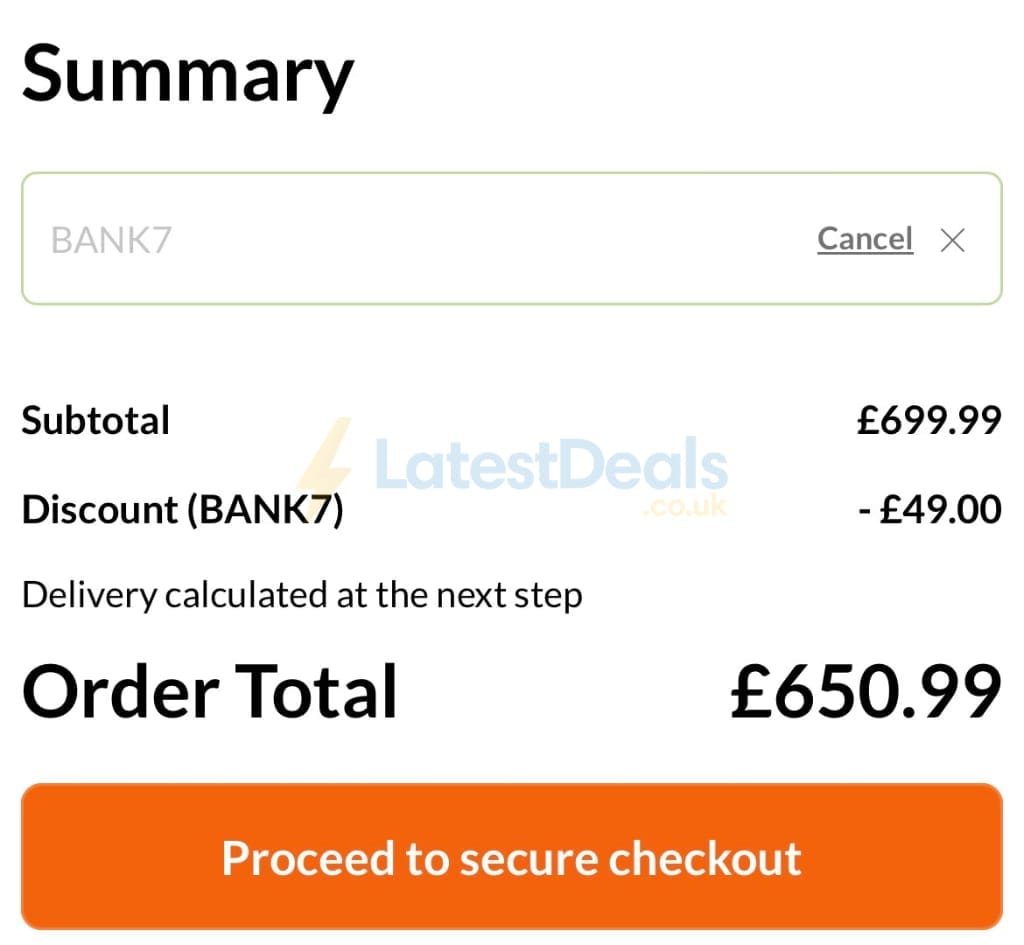 Screenshot of the Shedstore discount code working
