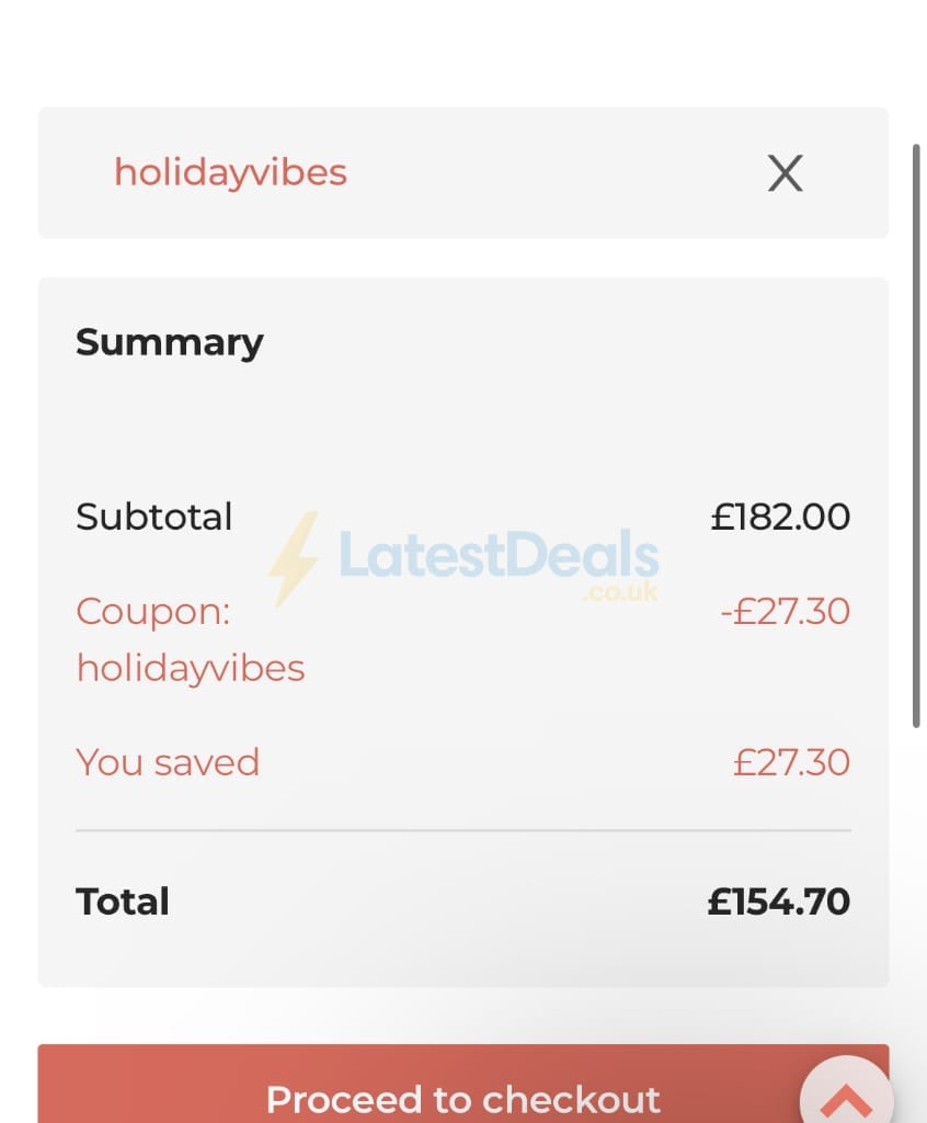Screenshot of the Memory Box discount code working