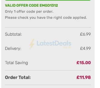 Screenshot of the Gardening Direct discount code working