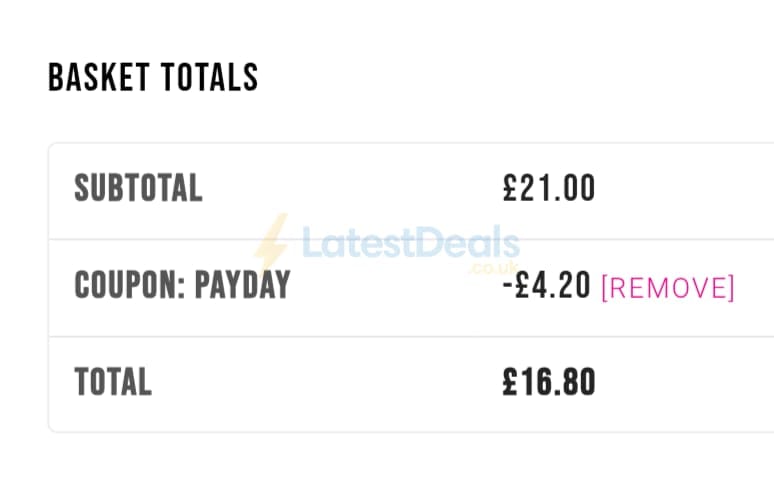 Screenshot of the Piglets Pantry discount code working