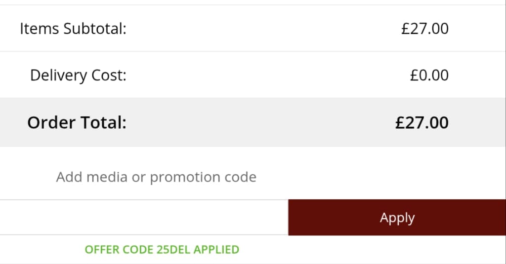 Screenshot of the Jolliman discount code working