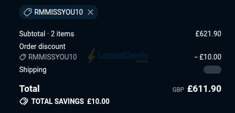 Screenshot of the REDMAGIC discount code working