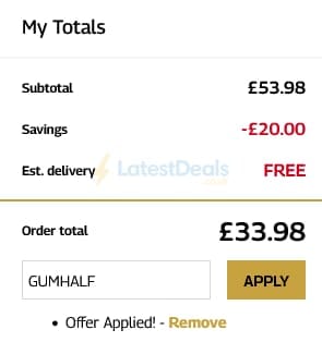 Screenshot of the Healthspan UK Elite discount code working