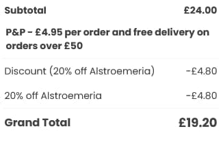 Screenshot of the Hayloft discount code working