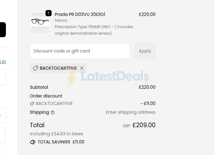 Screenshot of the Pretavoir discount code working