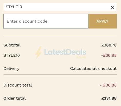 Screenshot of the Luxury Flooring discount code working