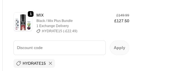 Screenshot of the SodaStream discount code working