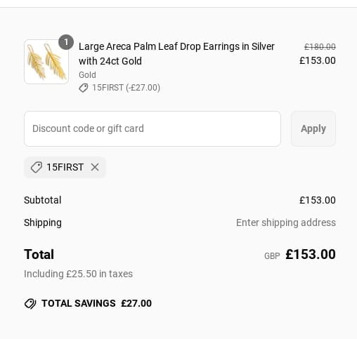 Screenshot of the Henryka discount code working