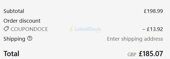 Screenshot of the Garden Sanctuary discount code working
