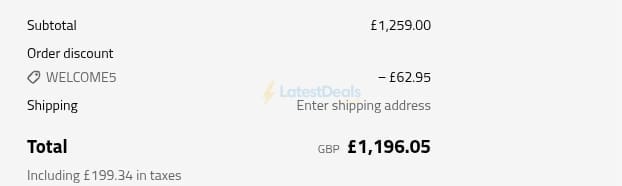 Screenshot of the Msofas discount code working