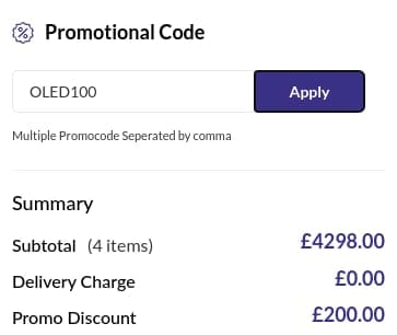 Screenshot of the RGB Direct discount code working