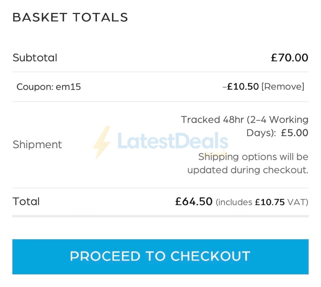 Screenshot of the Scimitar Sportswear discount code working