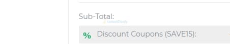 Screenshot of the Duke Direct discount code working