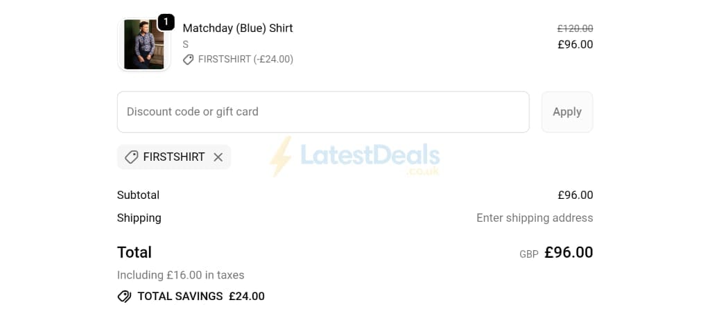 Screenshot of the Blake Mill discount code working