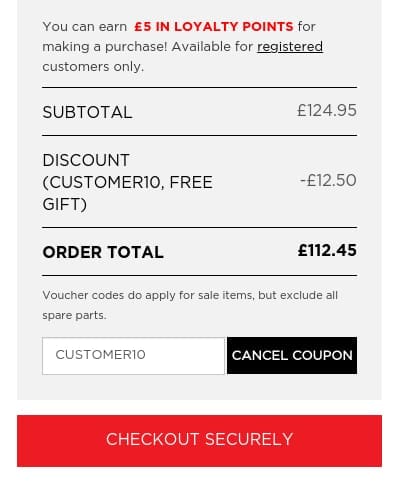 Screenshot of the Kuhn Rikon discount code working