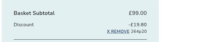 Screenshot of the Wider Fit Shoes discount code working