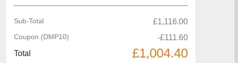 Screenshot of the Maxpeedingrods discount code working