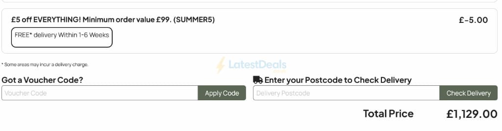 Screenshot of the Greenhouse Stores discount code working