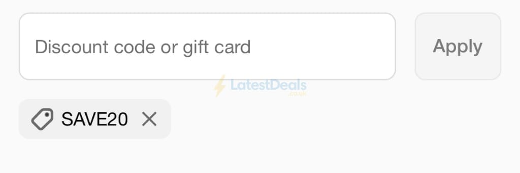 Screenshot of the Vieve discount code working