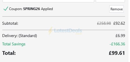 Screenshot of the Printerpix discount code working
