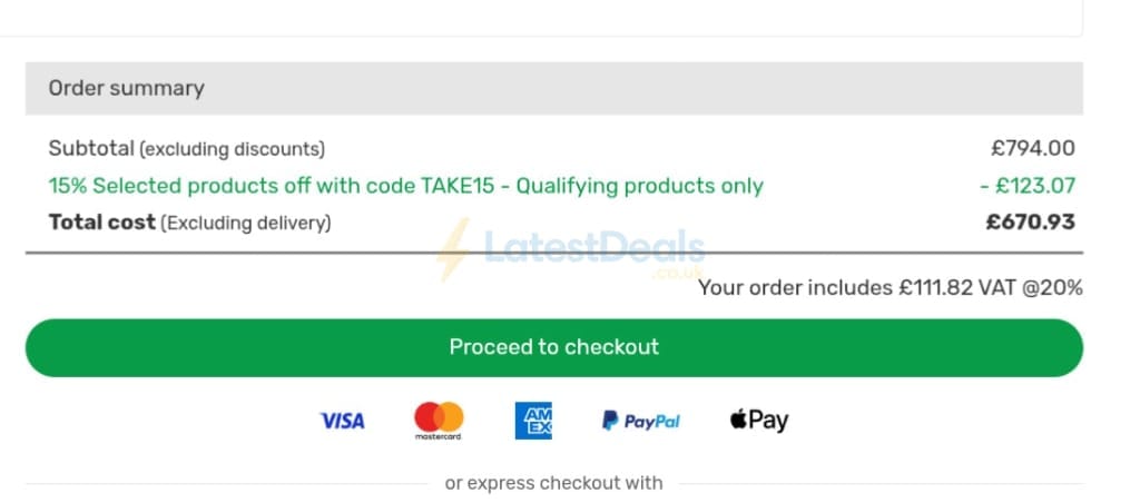 Screenshot of the Homebase discount code working