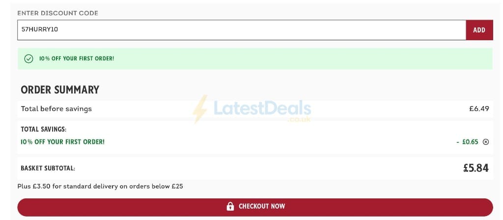 Screenshot of the Heinz to Home discount code working