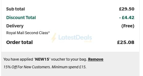 Screenshot of the Nature's Best discount code working