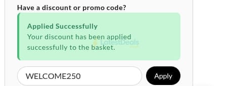 Screenshot of the The Big Phone Store discount code working
