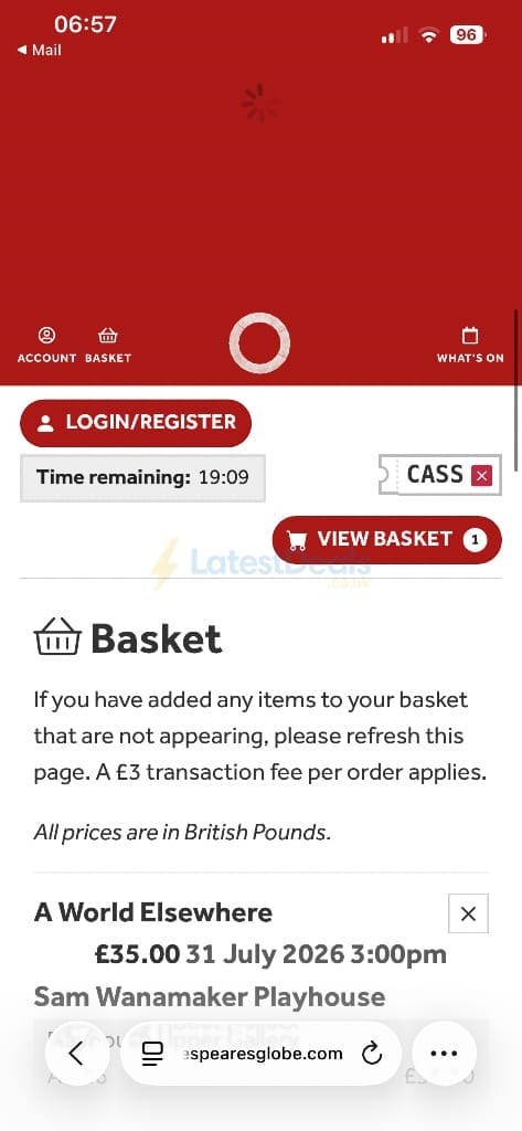 Screenshot of the Little Bird discount code working