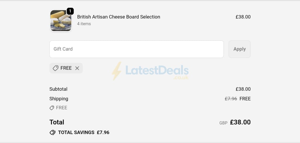 Screenshot of the DukesHill discount code working