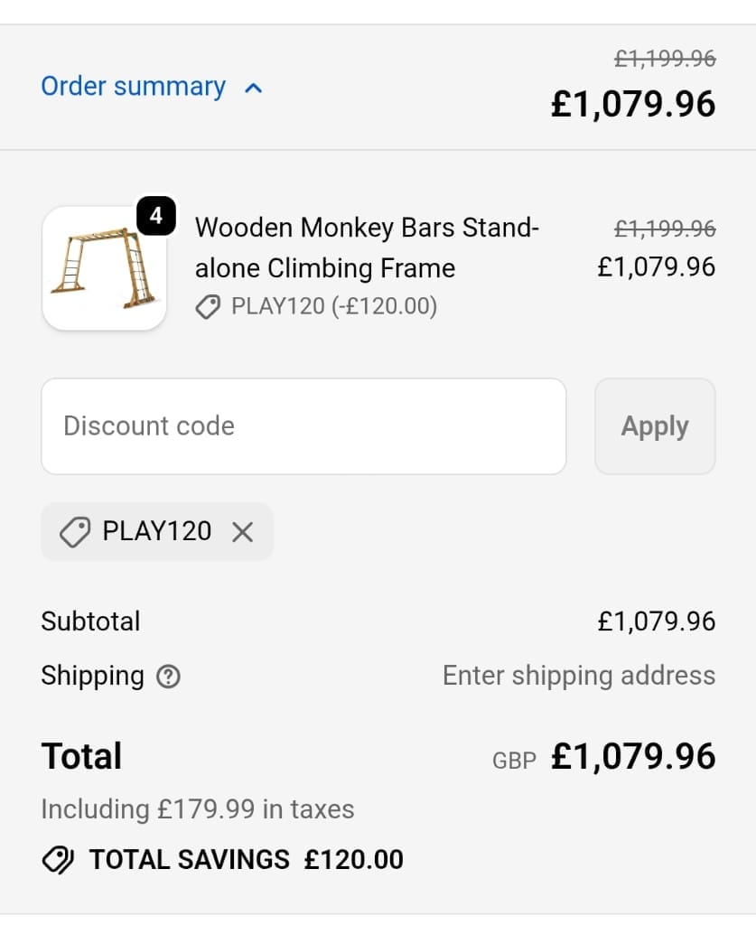 Screenshot of the Plum Play discount code working