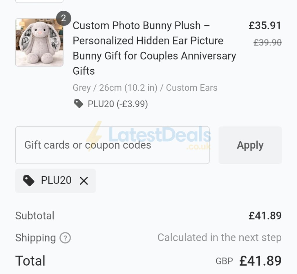 Screenshot of the Soufeel discount code working
