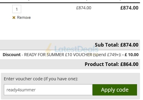 Screenshot of the One Garden discount code working