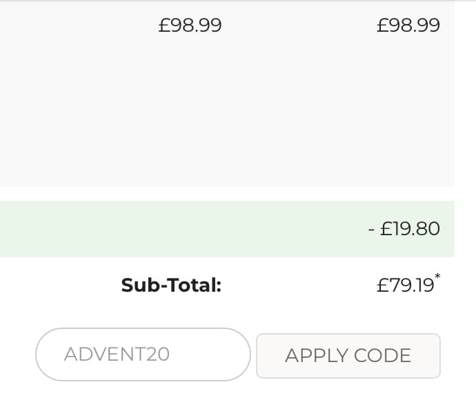 Screenshot of the Glasswells discount code working