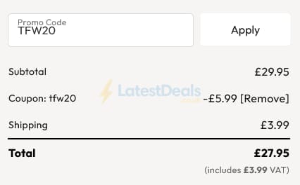 Screenshot of the The Fragrance World discount code working