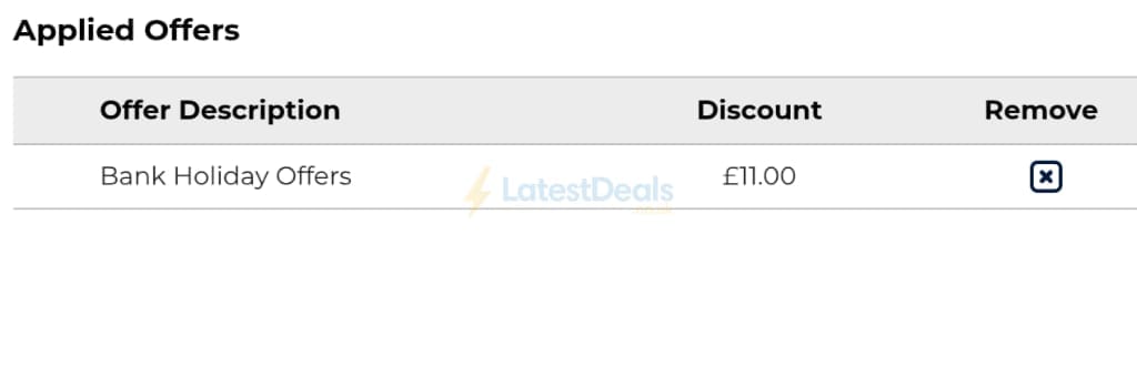 Screenshot of the Castlegate Lights discount code working