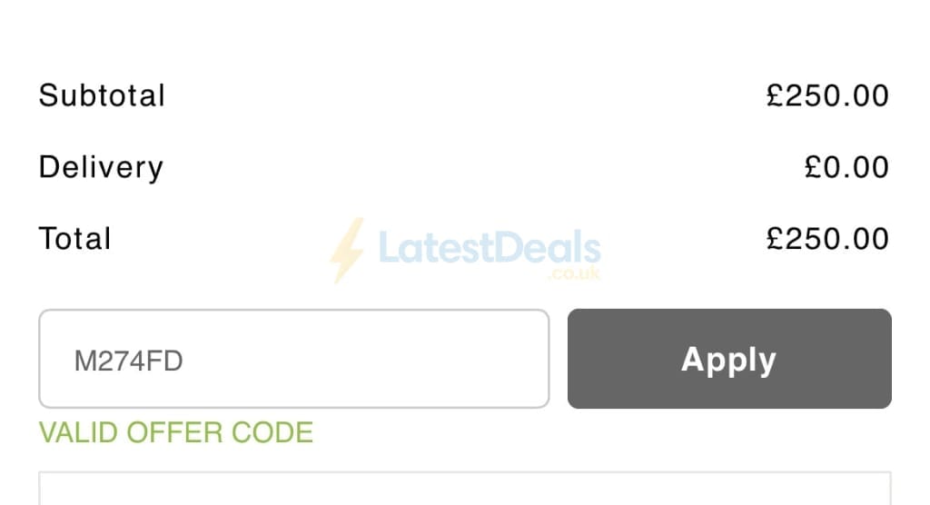 Screenshot of the Jolliman discount code working