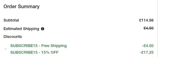 Screenshot of the OtterBox discount code working