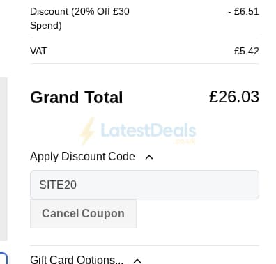 Screenshot of the WoolBox discount code working
